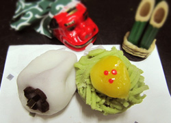 冬の生菓子パート３「柿」「千両」
